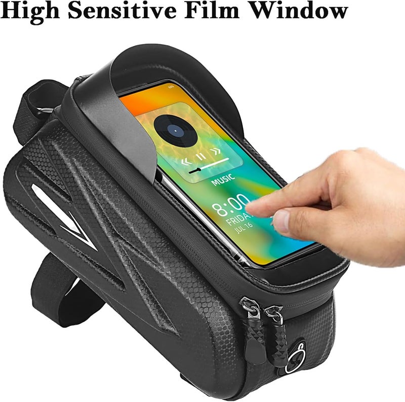 COTOUXKER Bike Frame Bag, Mountain Bike Phone Holder Bag for Road and Mountain Bikes Cycling Storage Bags - Image 4